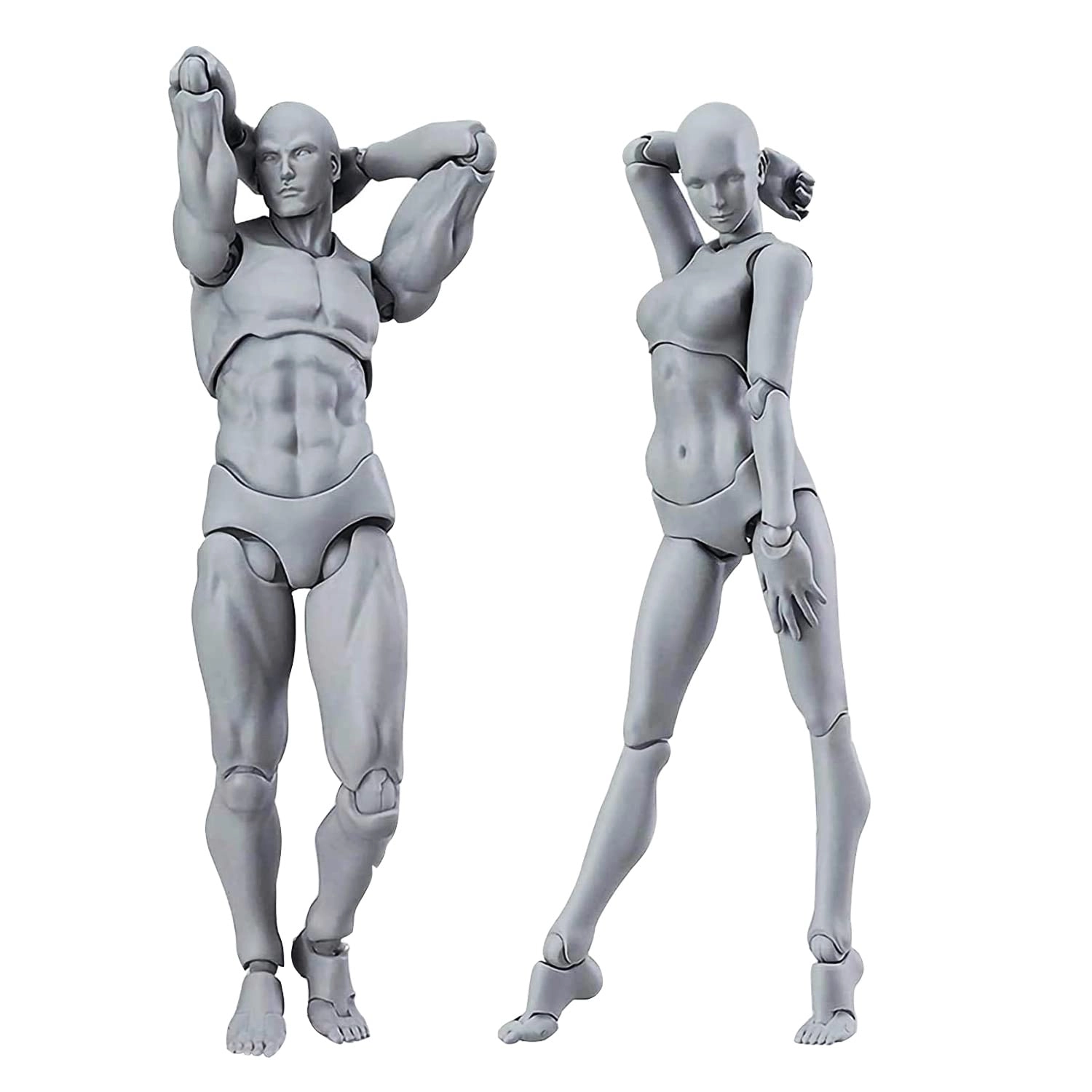 HaniforeverCN Artists Manikin - 6 inches Grey Male+female Set