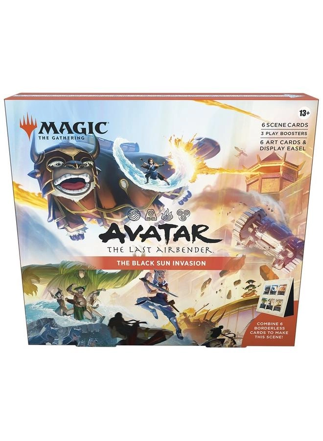 Avatar: The Last Airbender Scene Box 1 - The Black Sun Invasion - 6 Traditional Foil Borderless Scene Cards 6 Art-Only Scene Cards 3 Play Boosters Bundle