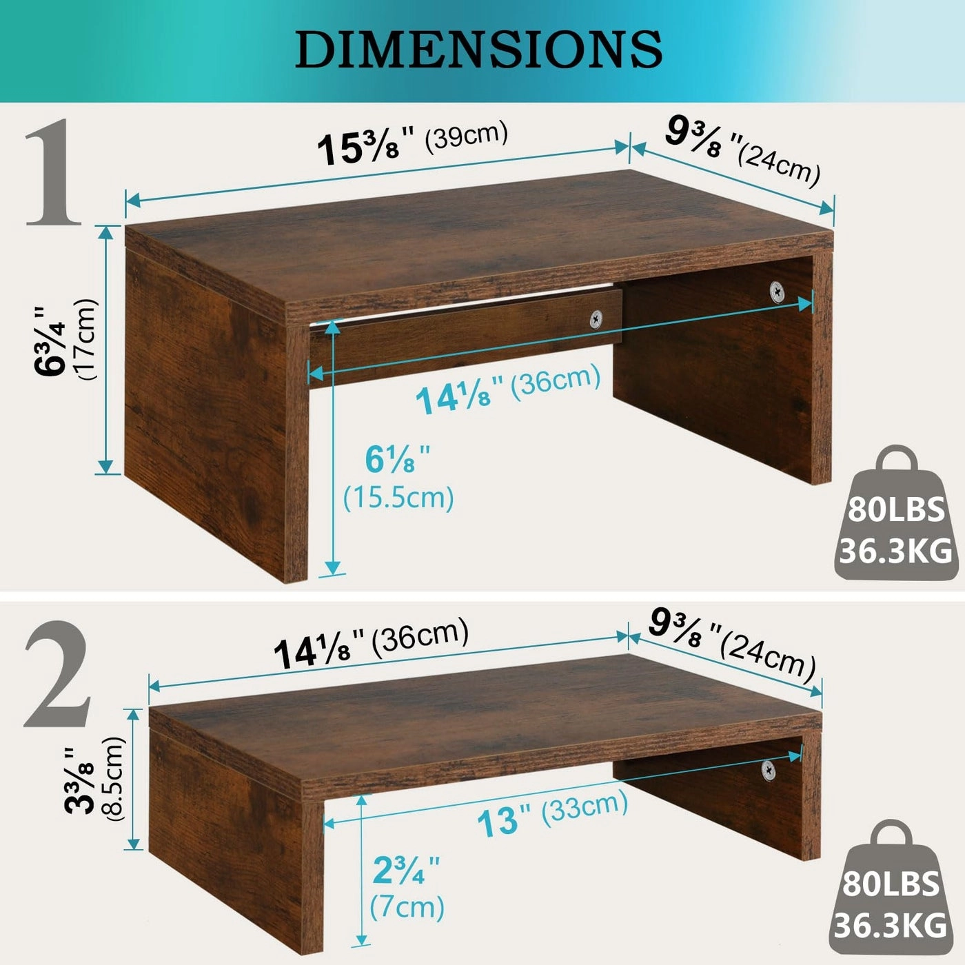 Adjustable Monitor Stand Riser Pack