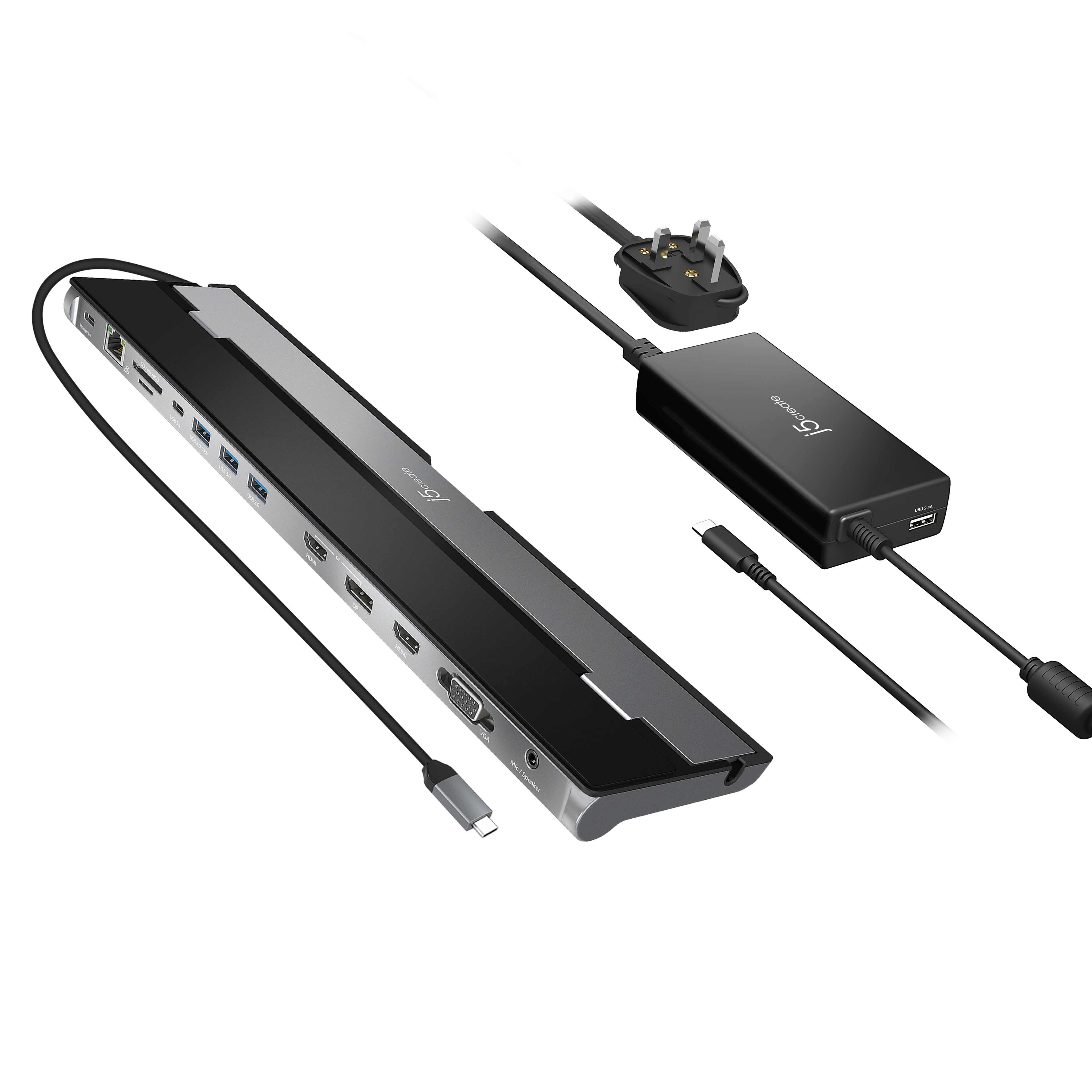 JCD543 - USB-C Triple Display Docking Station 100W Power Delivery