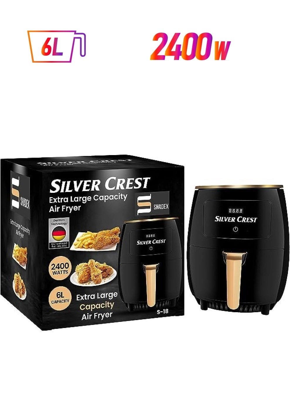 IAF Oilless Easy Air Fryer - 6 L