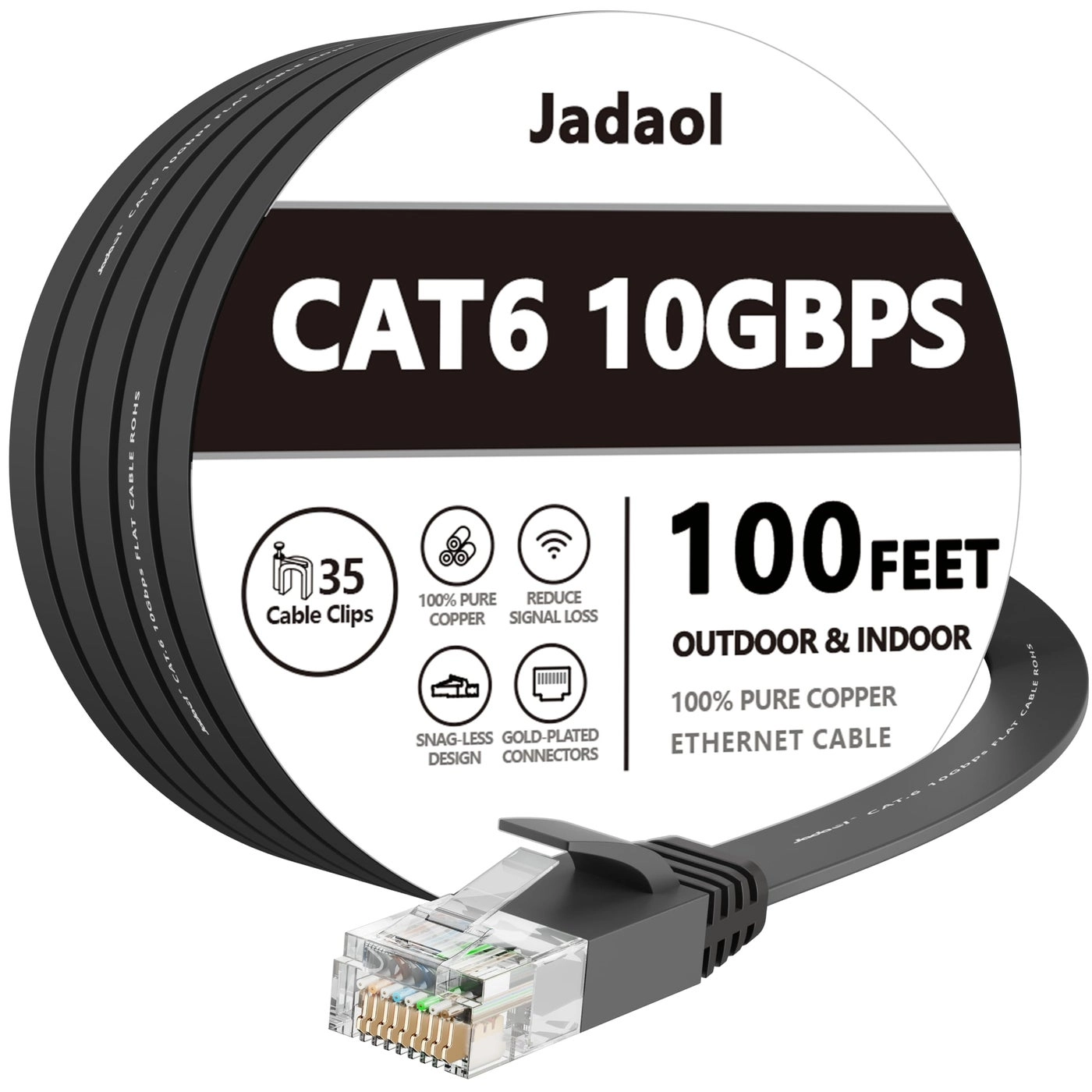Jadaol Cat 6 Ethernet Cable - 100 ft
