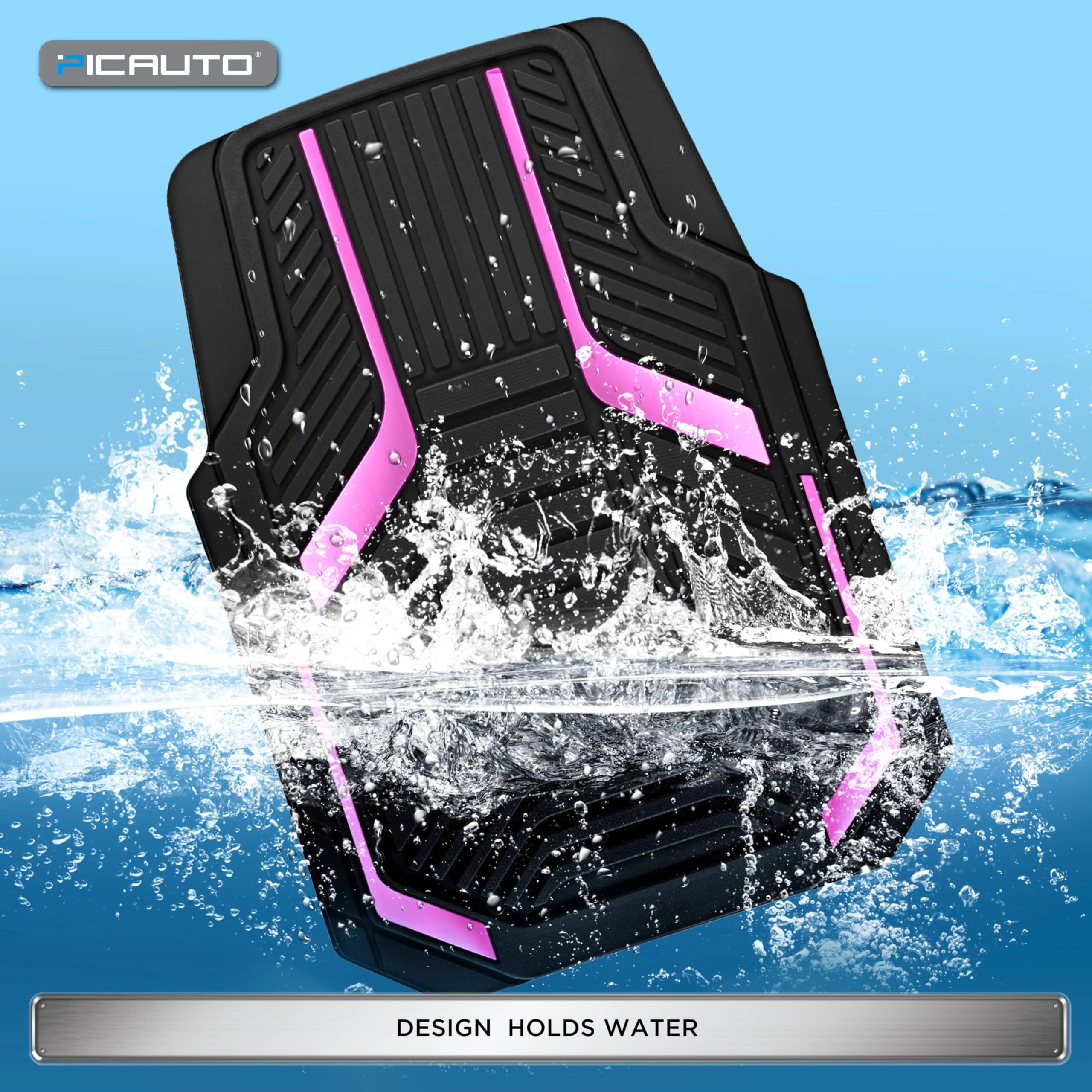 Heavy Duty Rubber Floor Mats - Pink Universal Fit