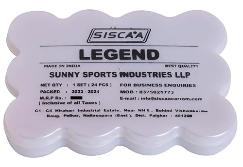 SISCAA Carrom Coin - 24 Coins Rosewood