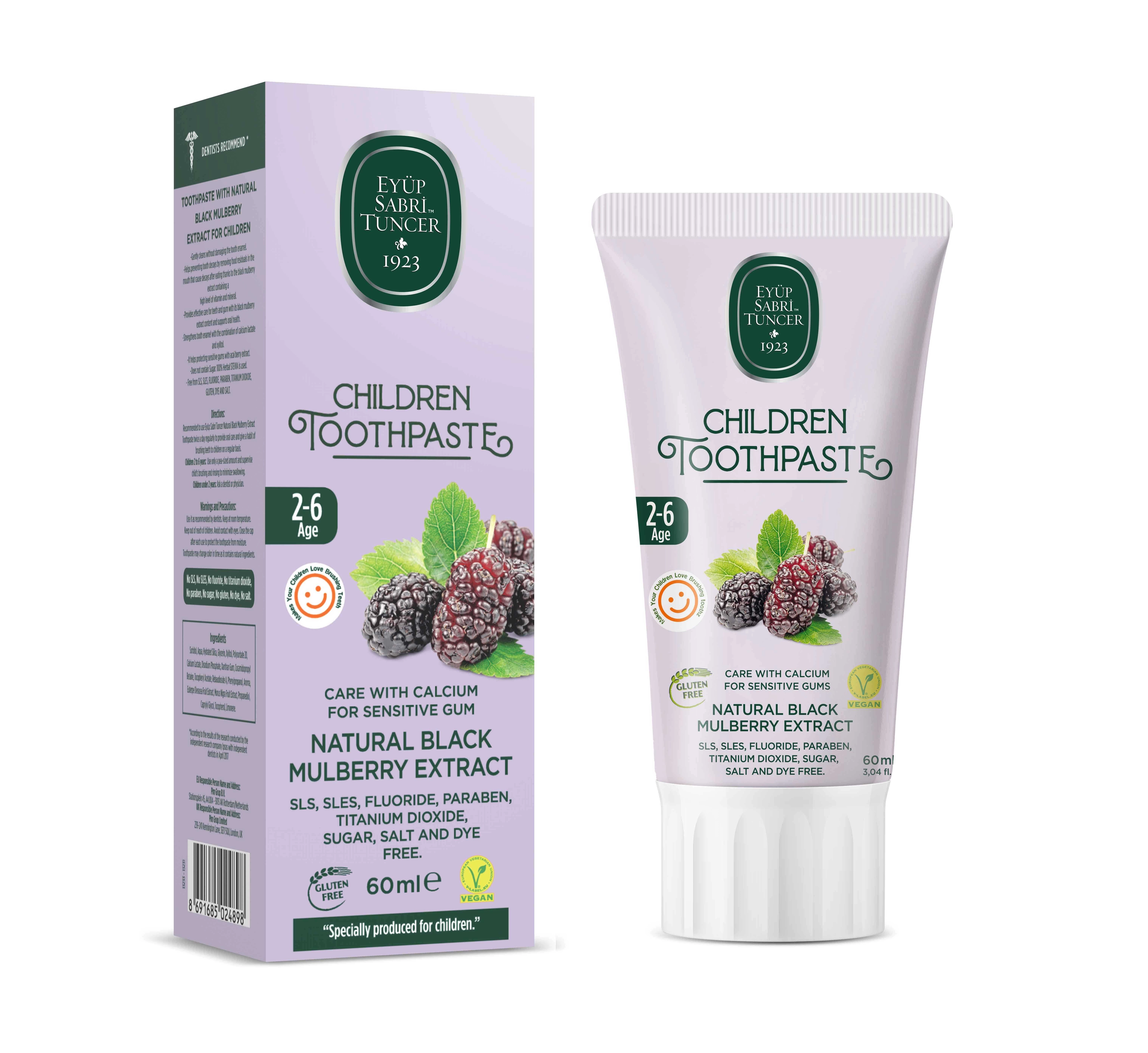 EYUP SABRI Natural Black Mulberry Extract Toothpaste 2 - 6 Yrs 60ml