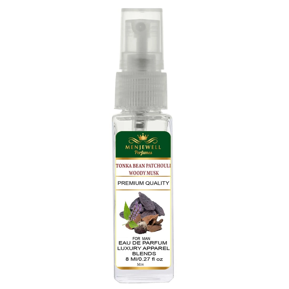 Menjewell Tonka Bean Patchouli Woody Musk Eau de Parfum 8ml