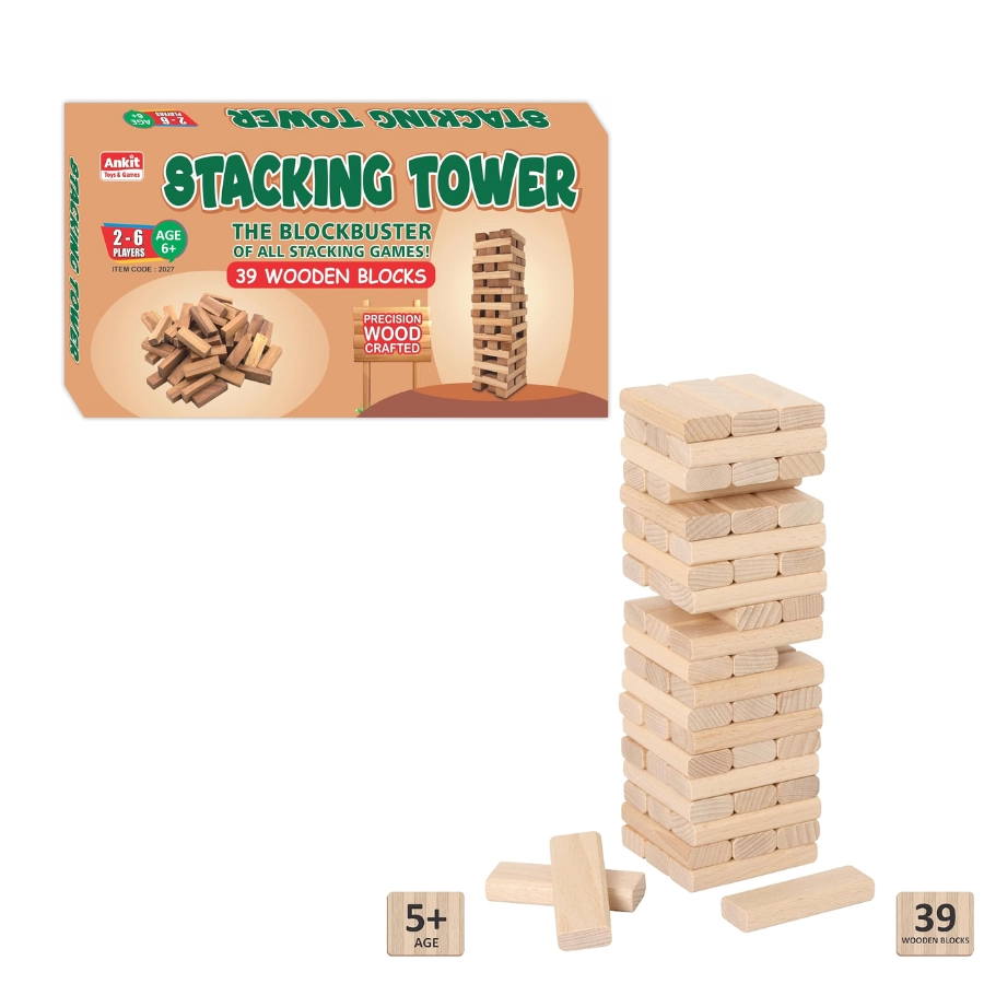 Wooden Stacking Tower - 39 pcs