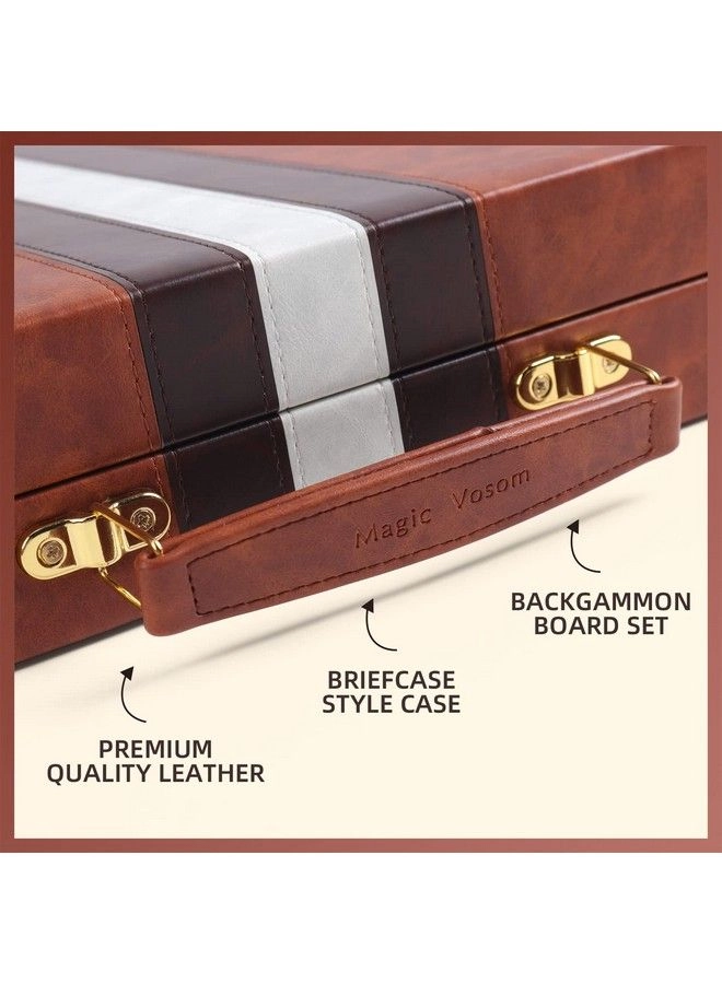 Backgammon Set - 11 Inch Blue Premium Leather Case