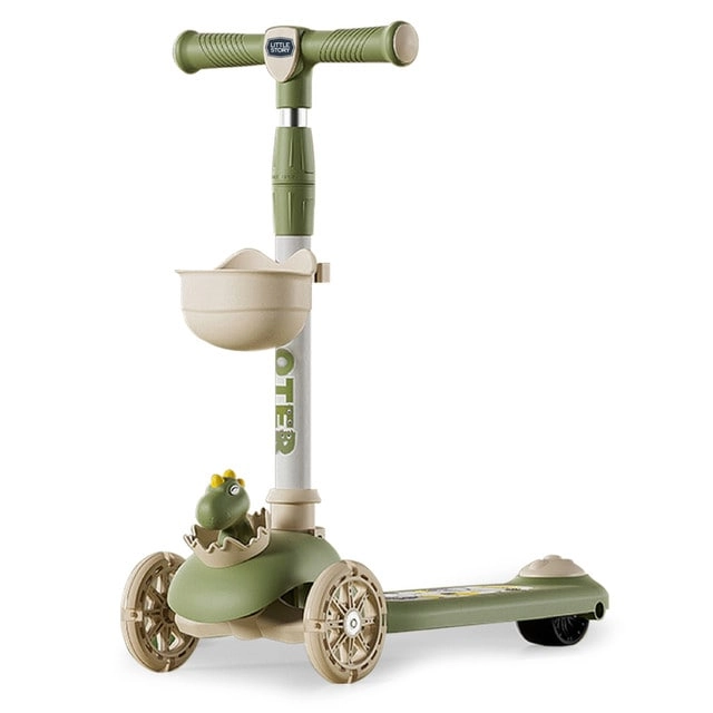 Multifunctional Kids Kick Scooter – 125mm LED Foldable