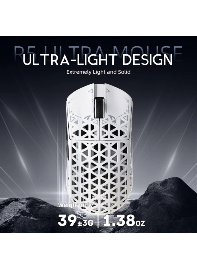 R5Ultra 8K Carbon Fiber Gaming Mouse - 2.4G Wireless Bluetooth USB