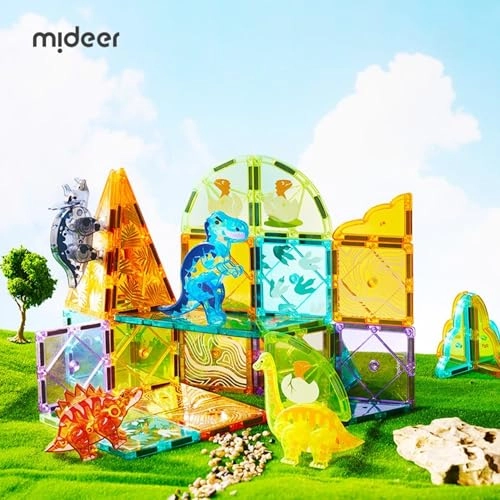 Dinosaur Magnetic Tiles - 48 pcs