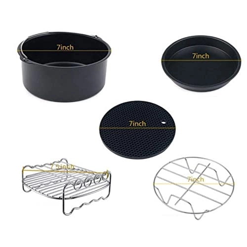 BBQ Needle - 5-piece stainless steel + Grilled Rack + Steamer + Fry Pan + Rotary Cage