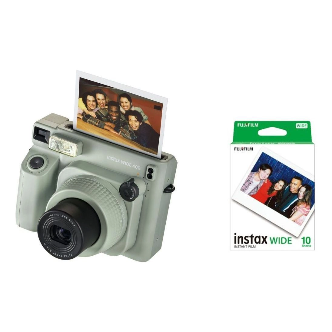 Instax Wide 400 - Sage Green + Instax Wide Instant Film - 40 Sheets