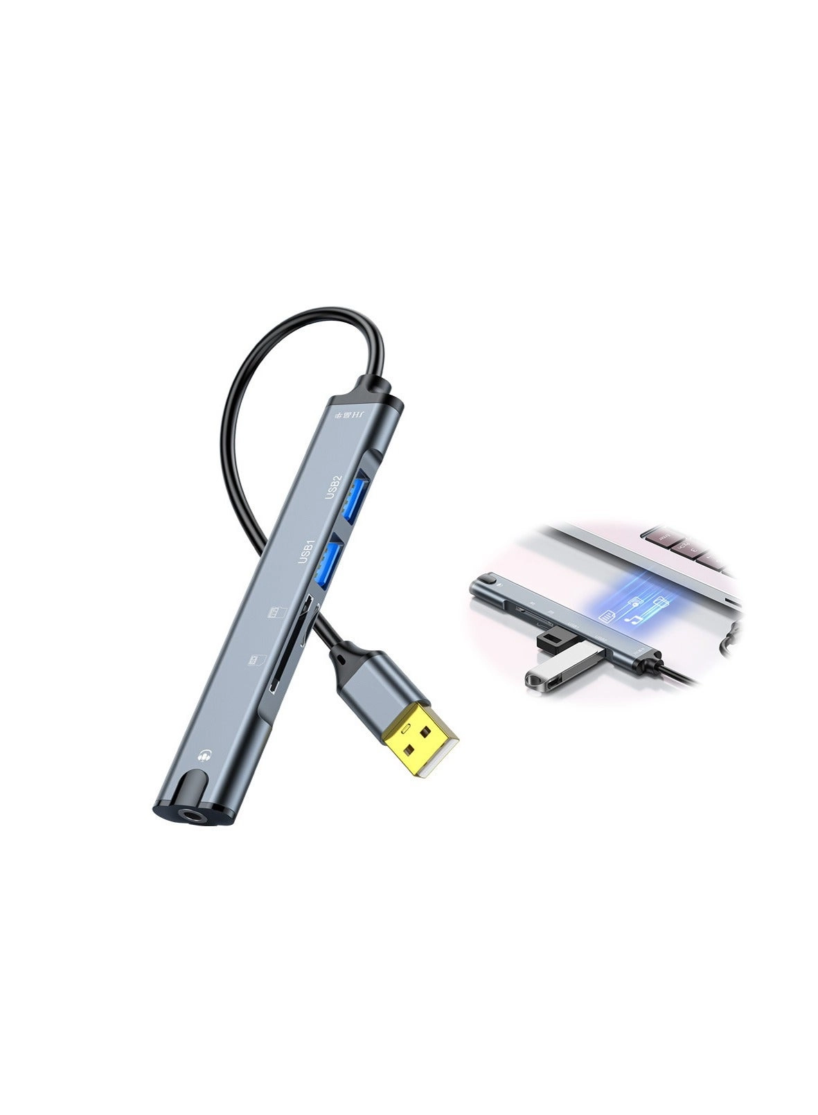 SYOSI 5-in-1 USB Docking Station - USB 2.0 3.5mm TF/SD