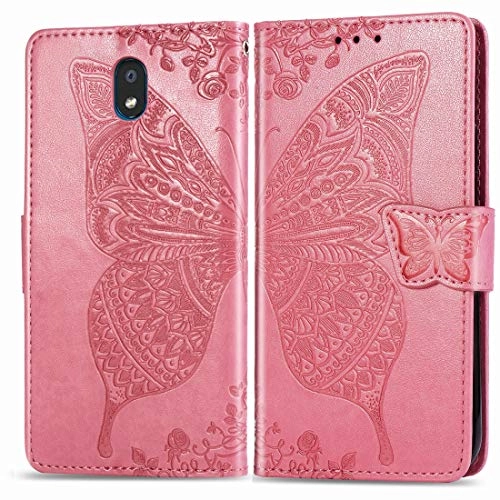 Butterfly Love Flower Embossed Horizontal Flip Leather Case for LG K30 2019