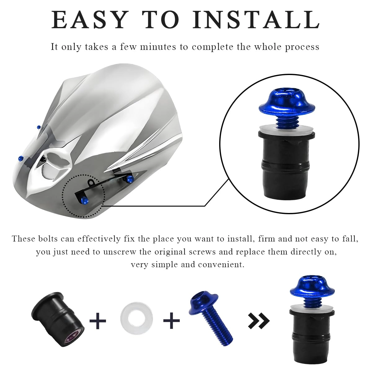Motorcycle Windshield Bolts Screws Kit