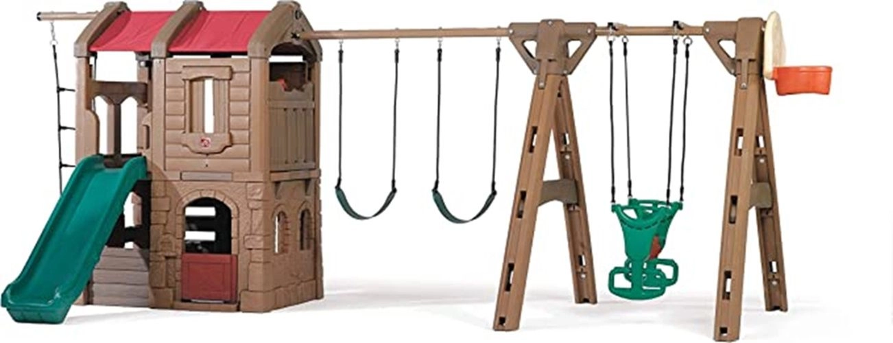 Adventure Lodge Play Center - Brown with Glider