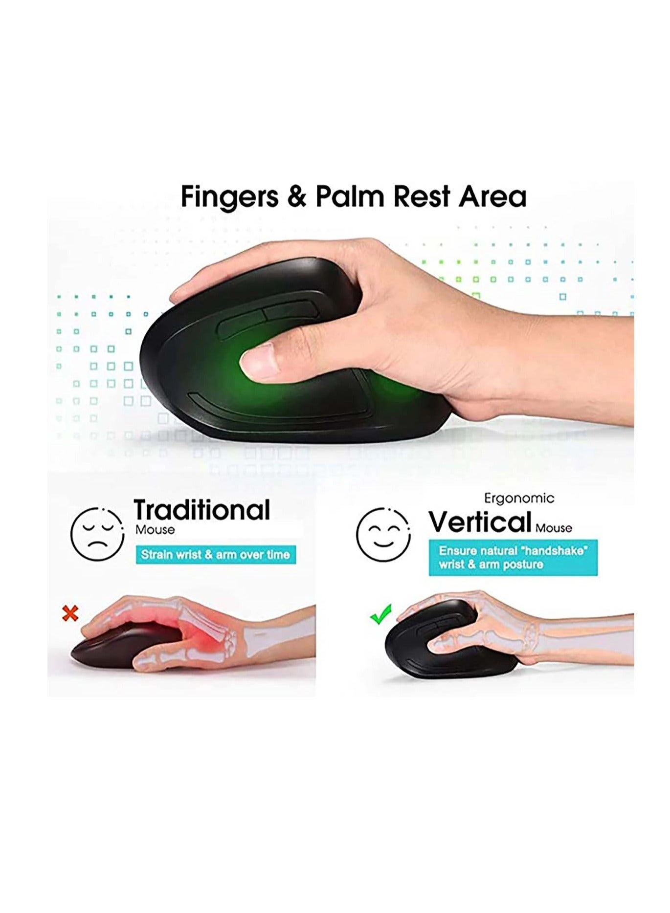 Ergonomic Vertical Mouse - Wireless