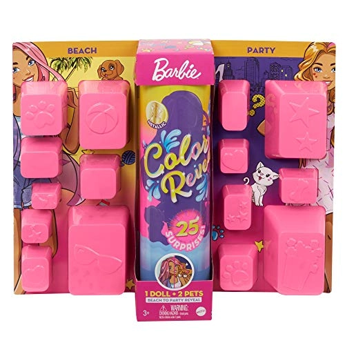 Barbie Color Reveal Doll Set - 25 Surprises 2 Pets Ages 3+