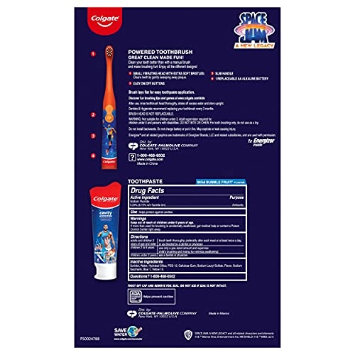 Kids Battery Toothbrush - Battery Powered 2 Count + Kids Toothpaste