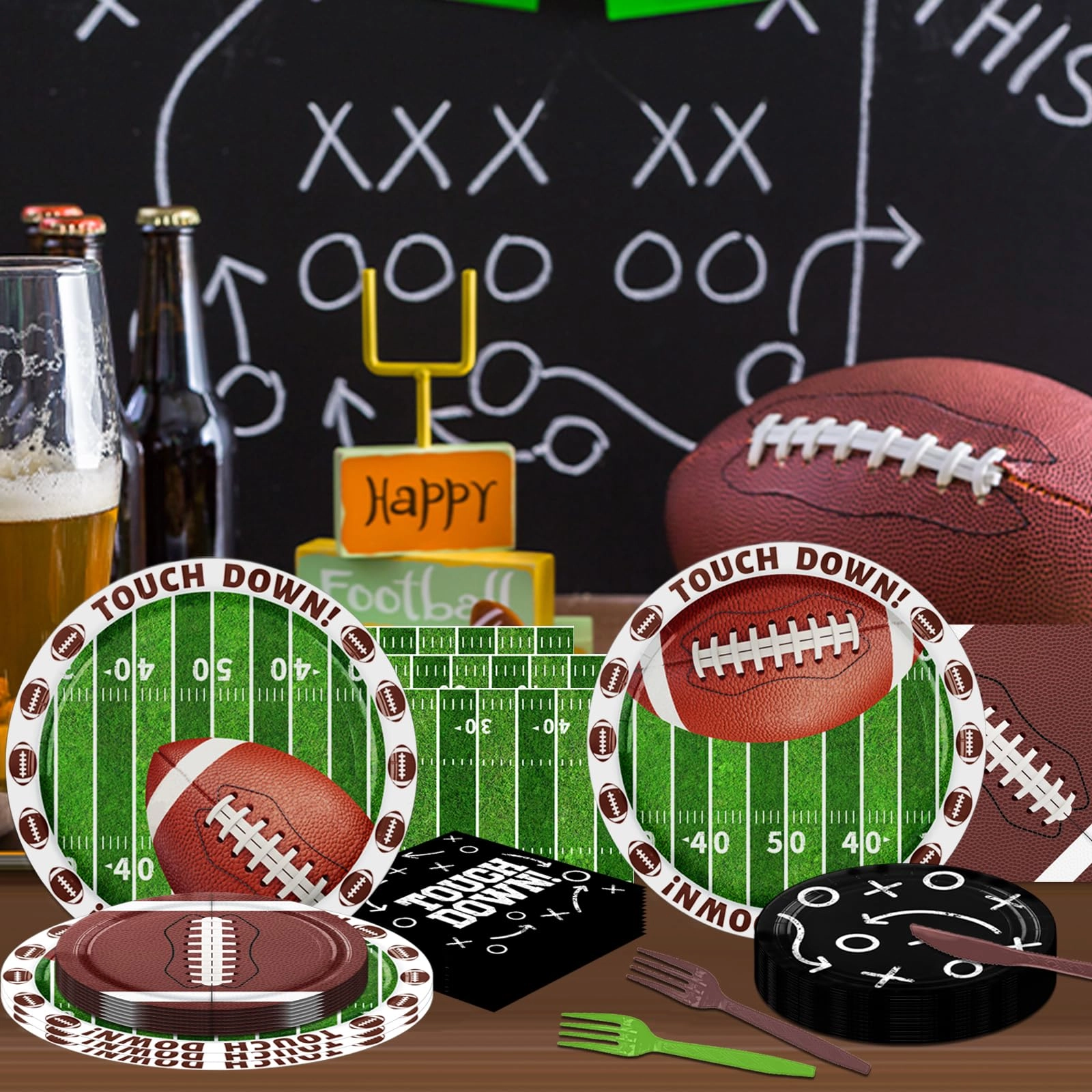 Football Party Decorations Tableware - 168pcs