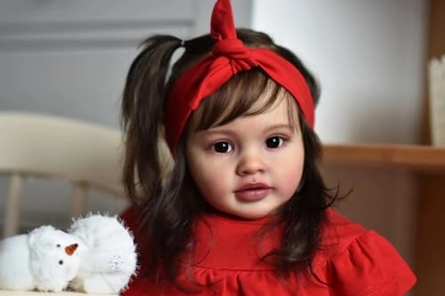 Pippa Reborn Baby Doll - 26 inch Cotton Vinyl Hand-rooted Curly Hair Ages 3+