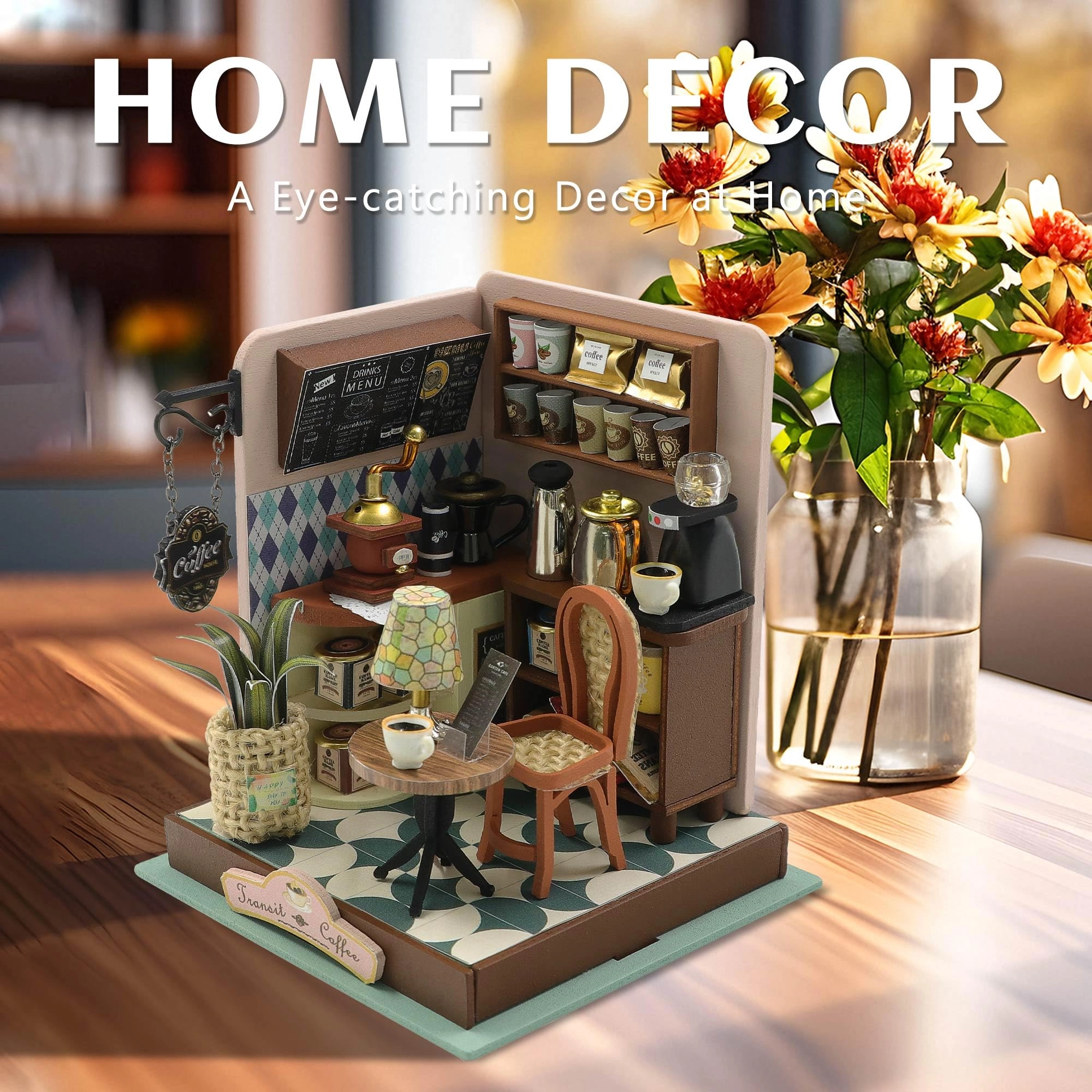 DIY Miniature House Kit - Vintage Coffee Shop
