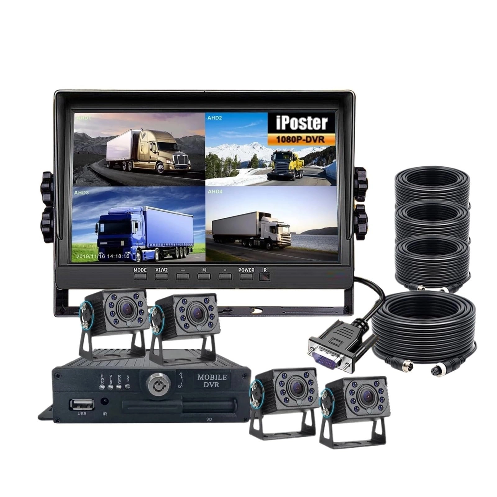 FVGshshDH 4-CH Moible DVR Camera System - 256GB 4 channels