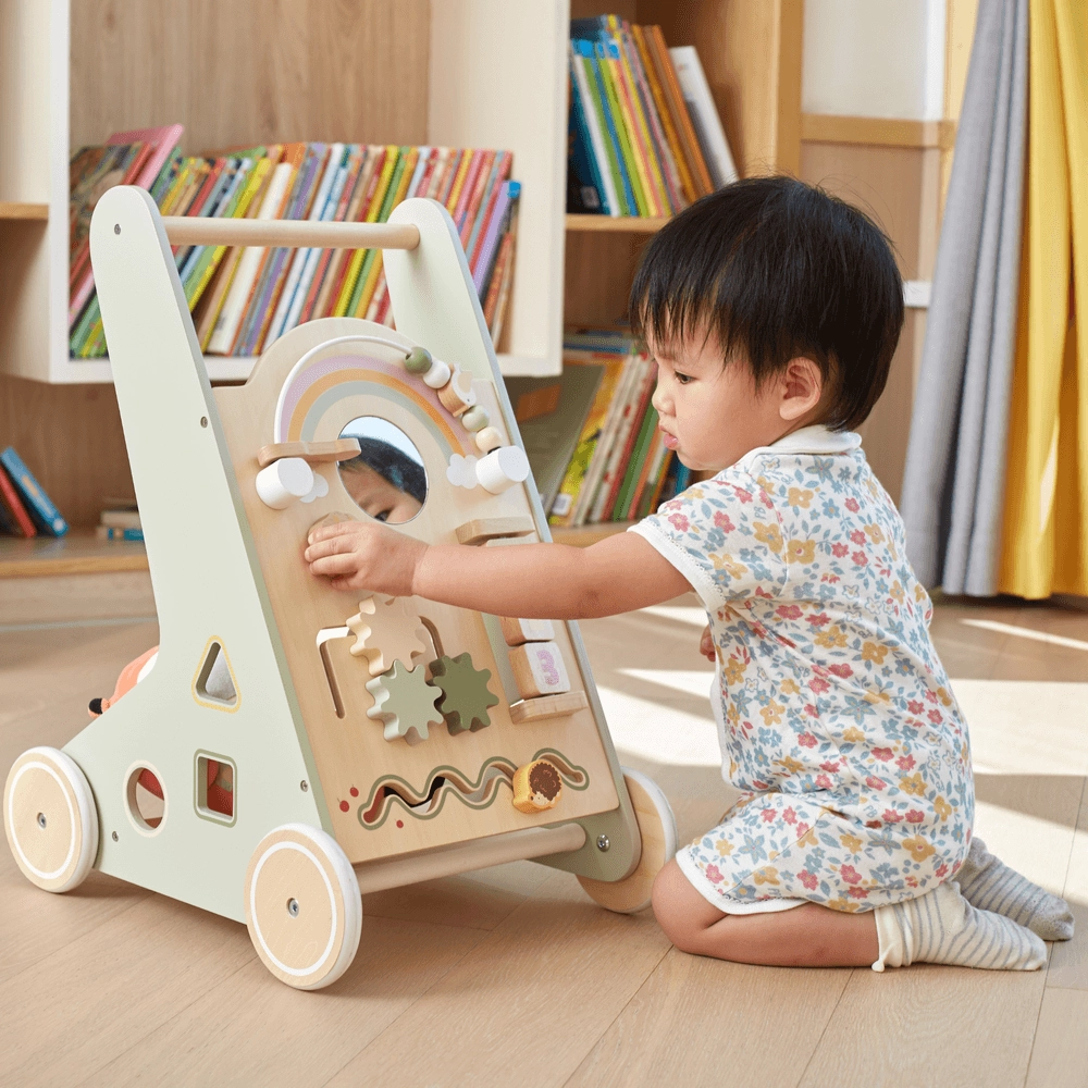 Wooden Baby Walker - 12 months+ Built-In Storage