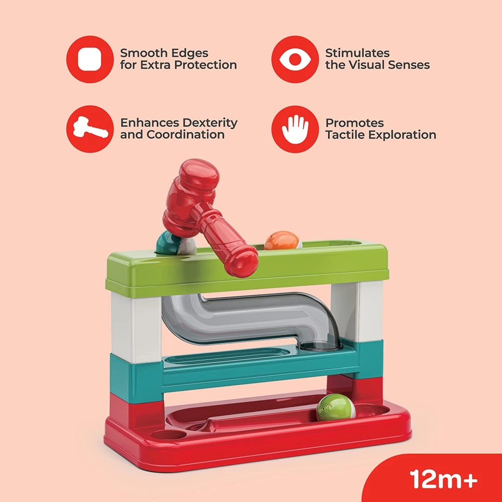 Smash & Roll Pound-A-Ball Toy - Suitable for 12 months & above BPA free materials