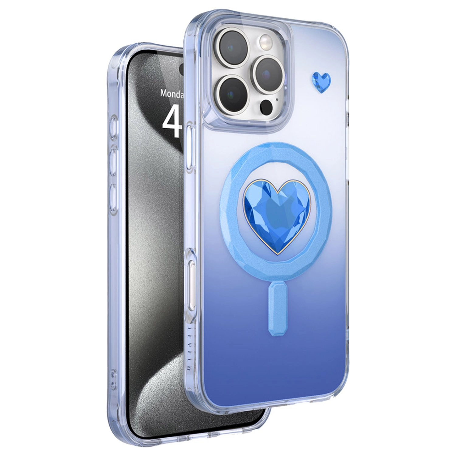 LEVELO Hearts MagSafe Case - Anti-yellowing material Case for iPhone 16 Pro Max