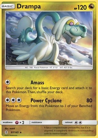 Pokémon Pokemon Drampa 97/145 - English - 1x + Toploader