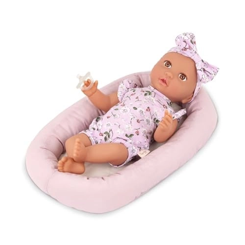Lullababy Baby Doll - 14-Inch Brown Eyes + Floor Pillow Set - Plush Ages 2+