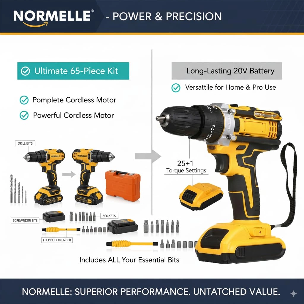 Cordless Drill Driver - 2 × 7500mAh lithium-ion