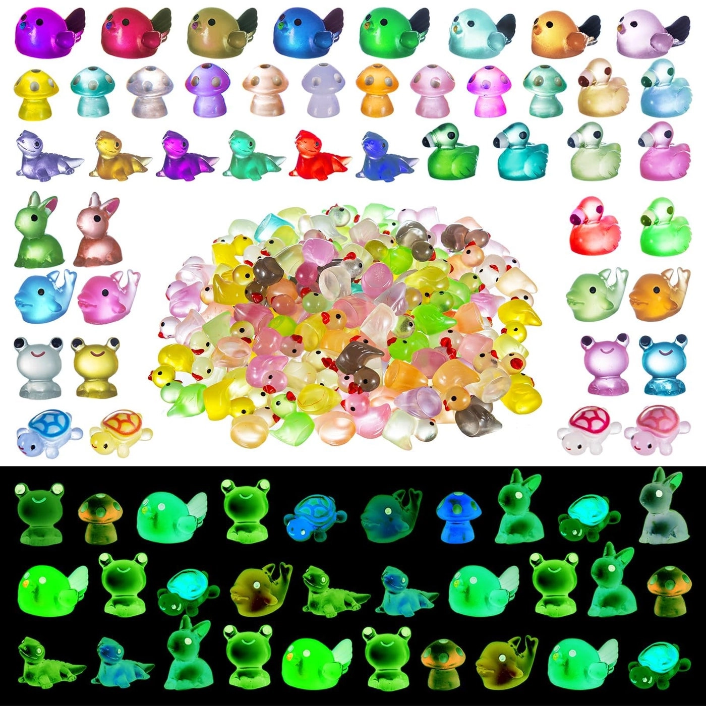 YOUHORYA Luminous Mini Resin Animals
