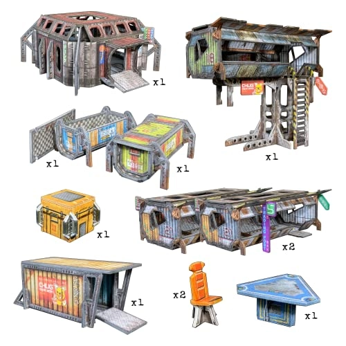 Modular Tabletop 3D Gaming Sci-Fi Terrain - 179 pieces 28mm-35mm Starfinder Warhammer 40,000 Stargrave Deadzone Aliens Star Wars