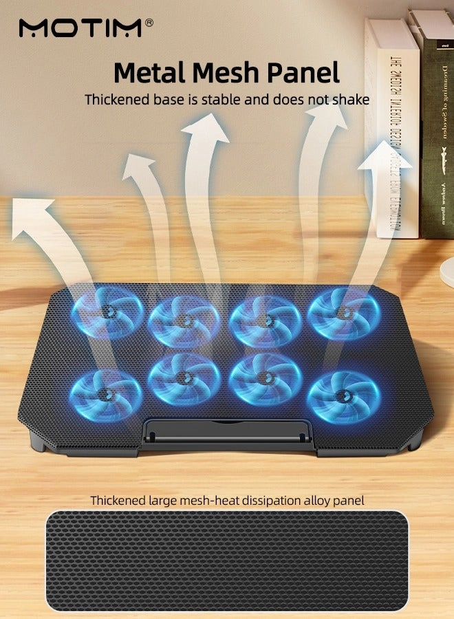 Notebook Cooler Stand - 8 fans 12-17 Inch