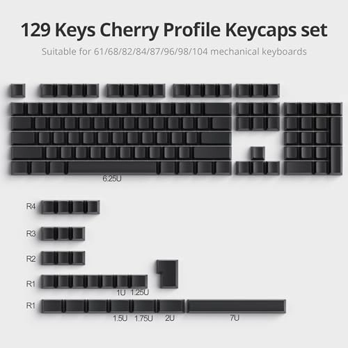 Blank Keycaps - Thick PBT Cherry Profile 129 Key