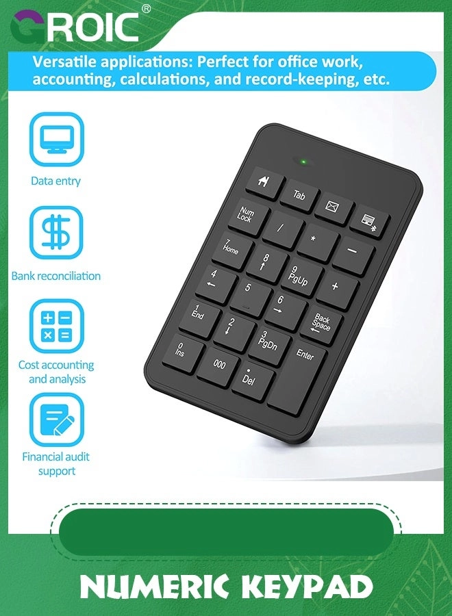 Wireless Number Pad - 2.4GHz 23 Keys + Mouse Pad + Wireless Mouse - Adjustable DPI