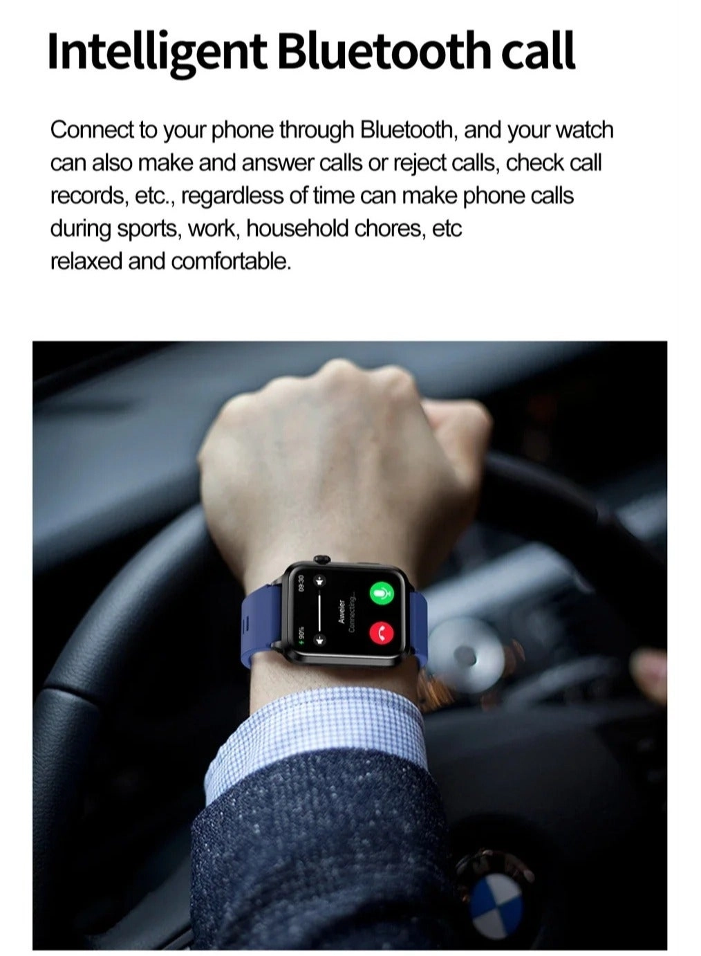 Glucose Monitoring Smart Watch - ECG Bluetooth Call SpO2