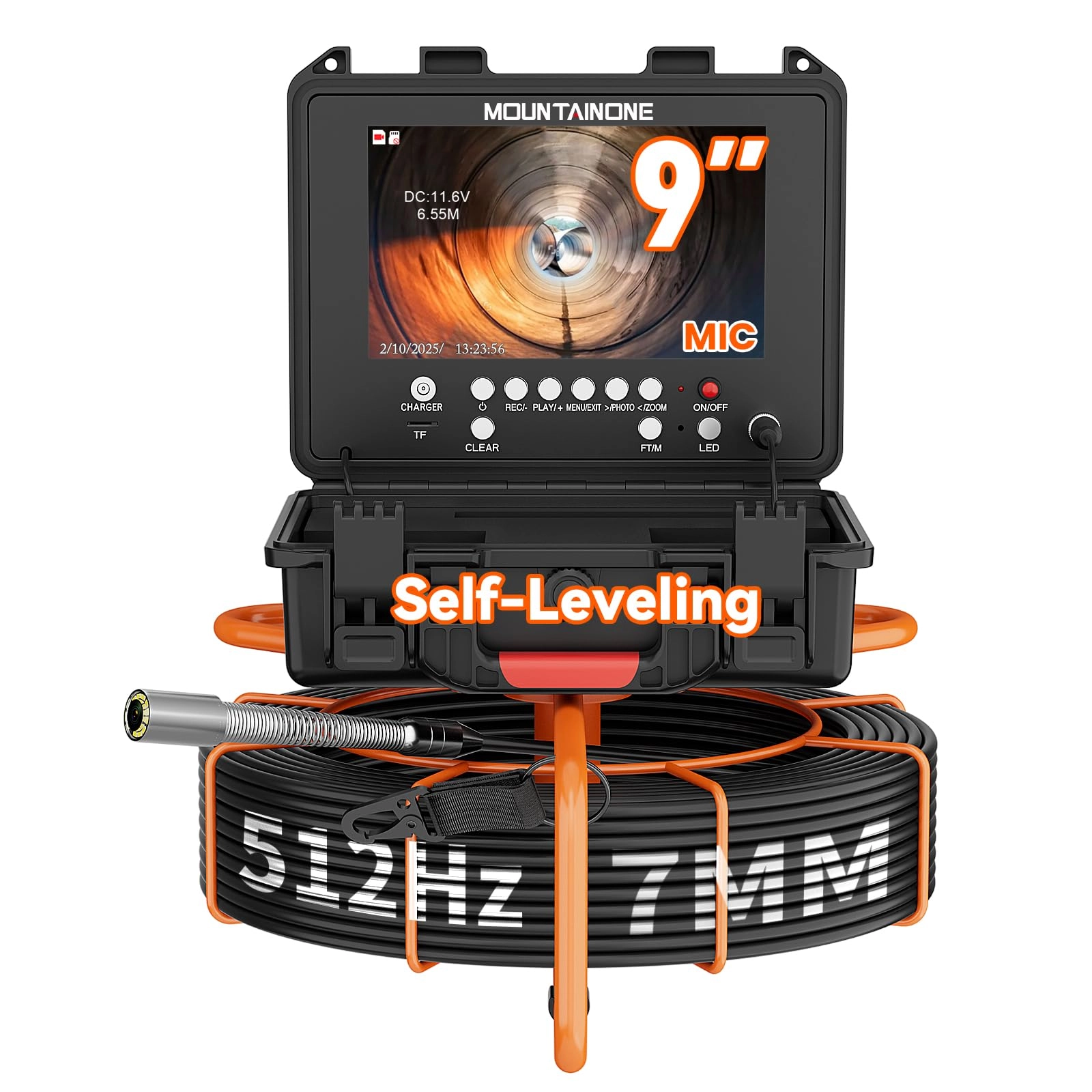 MOUNTAINONE Sewer Inspection Camera - 9" 1080P 50M 512Hz