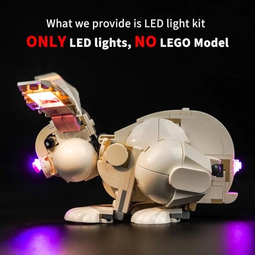 LED Light Kit for Lego 31133 White Rabbit Animal - white