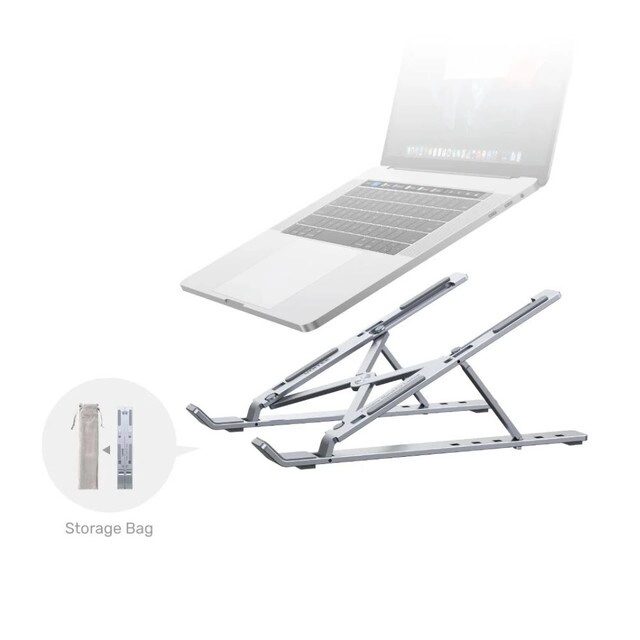 Premium Mechanical Foldable Laptop Stand - 6 adjustable levels aluminium-alloy