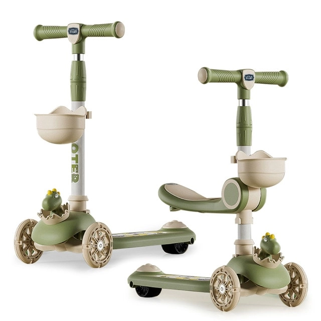 Multifunctional Kids Kick Scooter – 125mm LED Foldable
