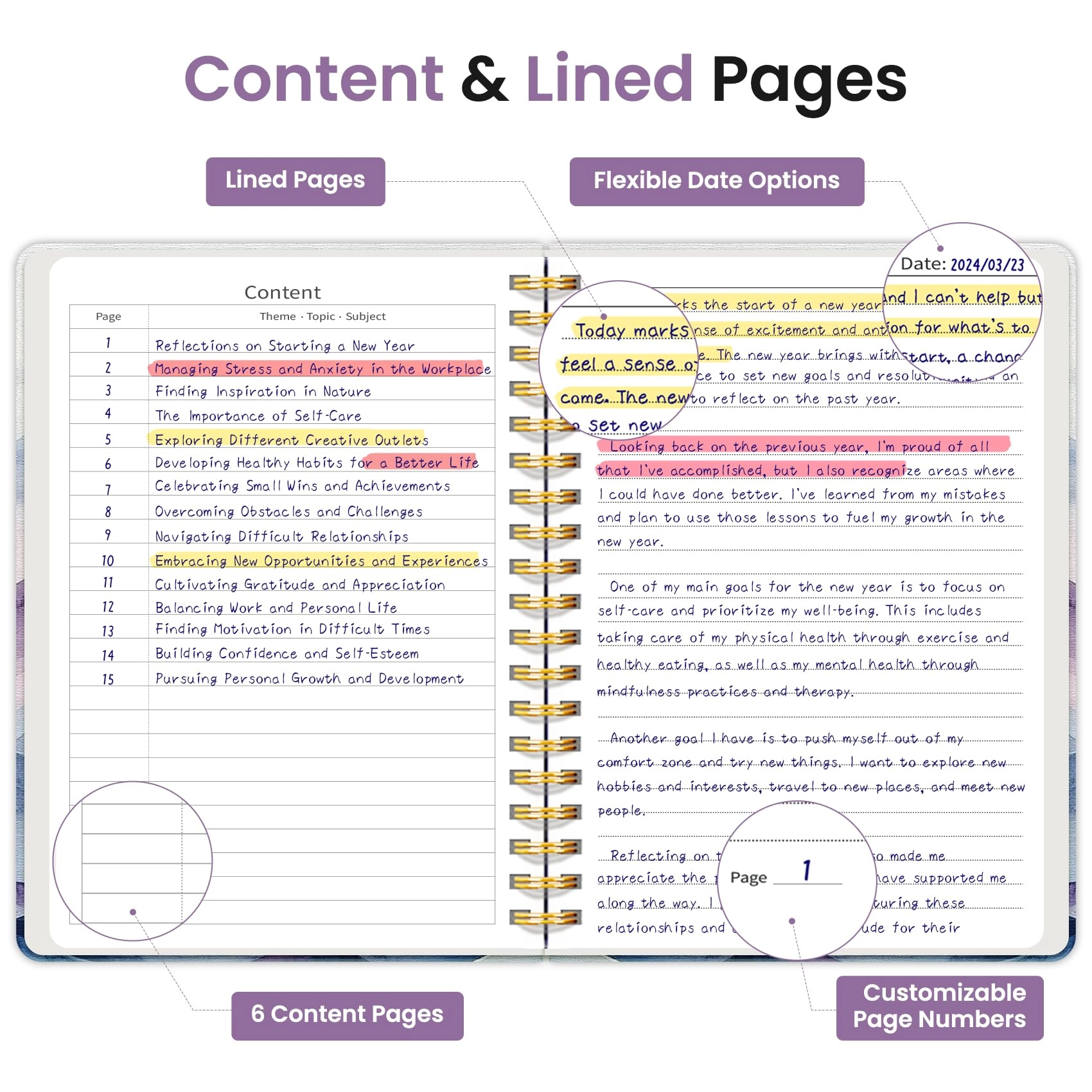 Spiral Notebook B5 Spiral - Lined 300 Pages