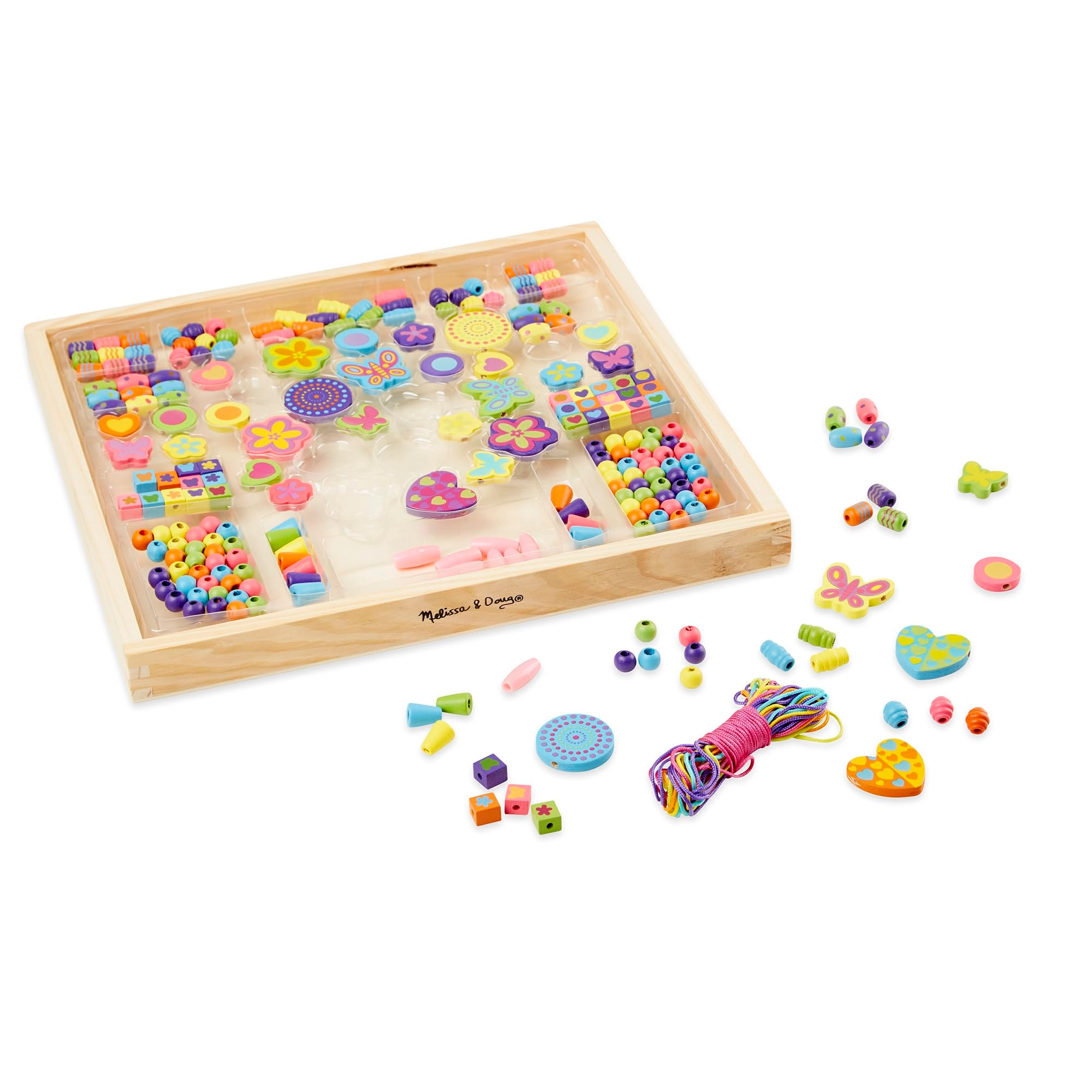 Bead Bouquet - Over 220 wooden beads 8 cords