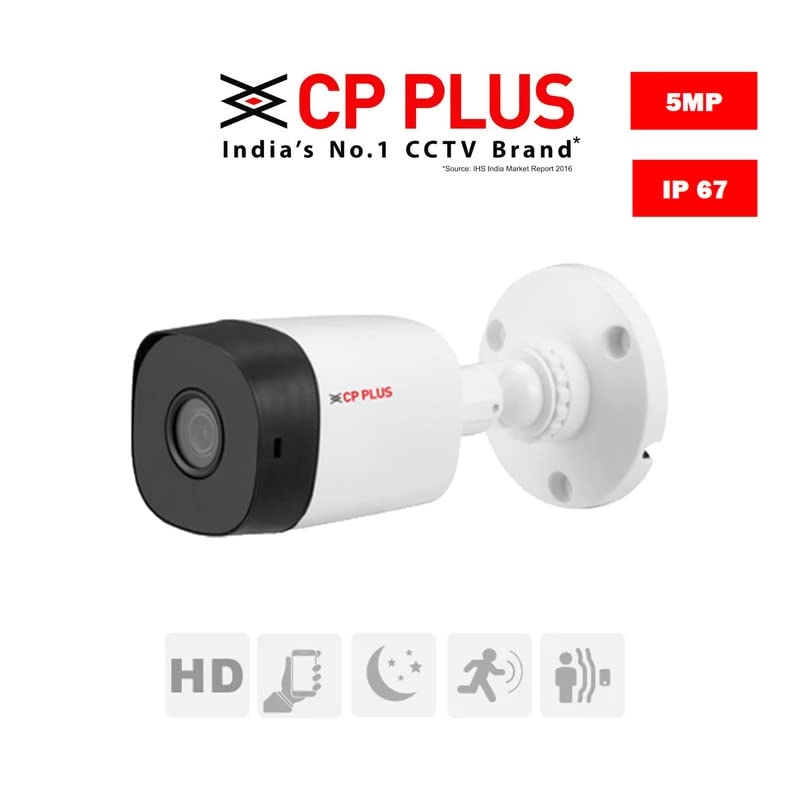 CP Plus 8 Channel DVR + 5MP Dome & Bullet Cameras + 2TB HDD + Copper Cable Roll + 8 CH Power Supply + BNC & DC Combo Kit