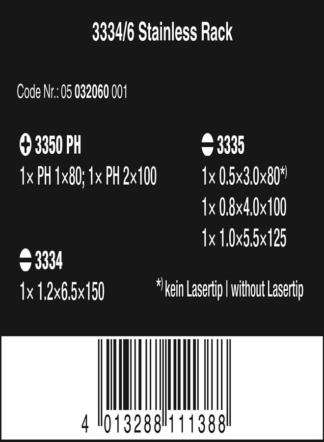 Kraftform Stainless Slotted and Phillips Screwdriver Set (6 Pcs)