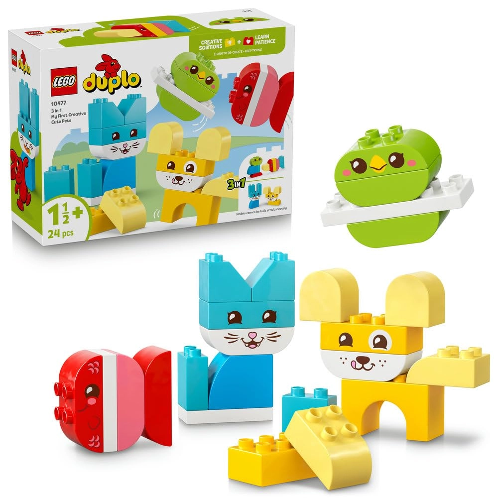 LEGO DUPLO Creative Cute Pets - 3 in 1 8 BRICK-BUILT TOY ANIMALS