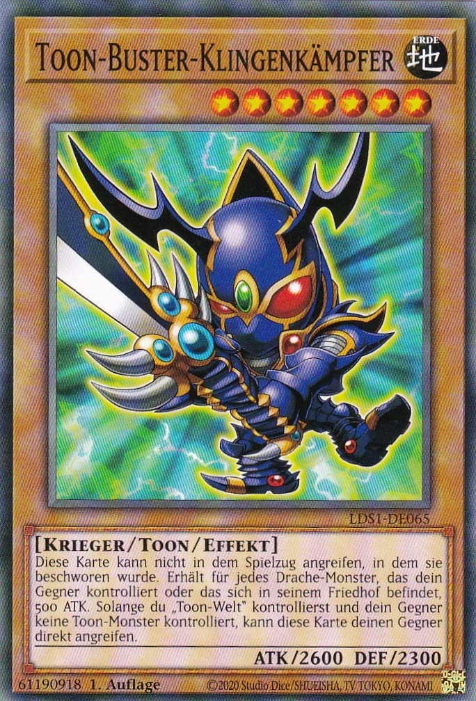 TCG Toys Yugioh Toon-Buster Blade Fighter LDS1-DE065 1st Edition - German